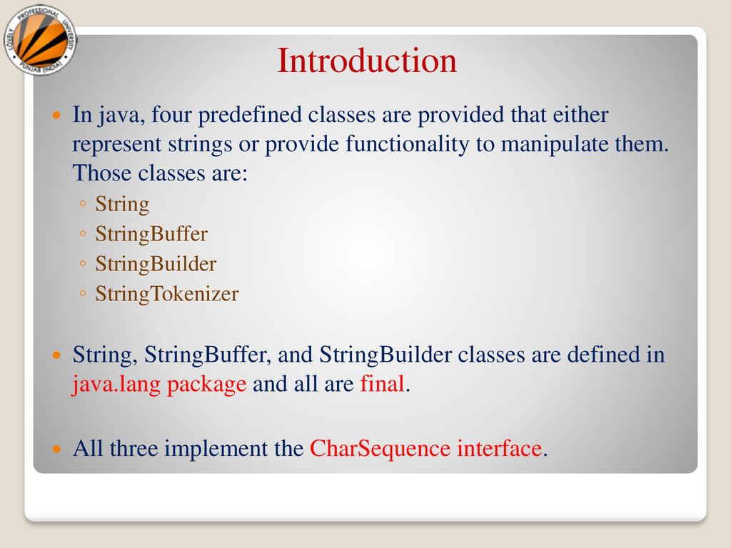 Modern Programming Tools And Techniques-I Lecture 11: String Handling ...
