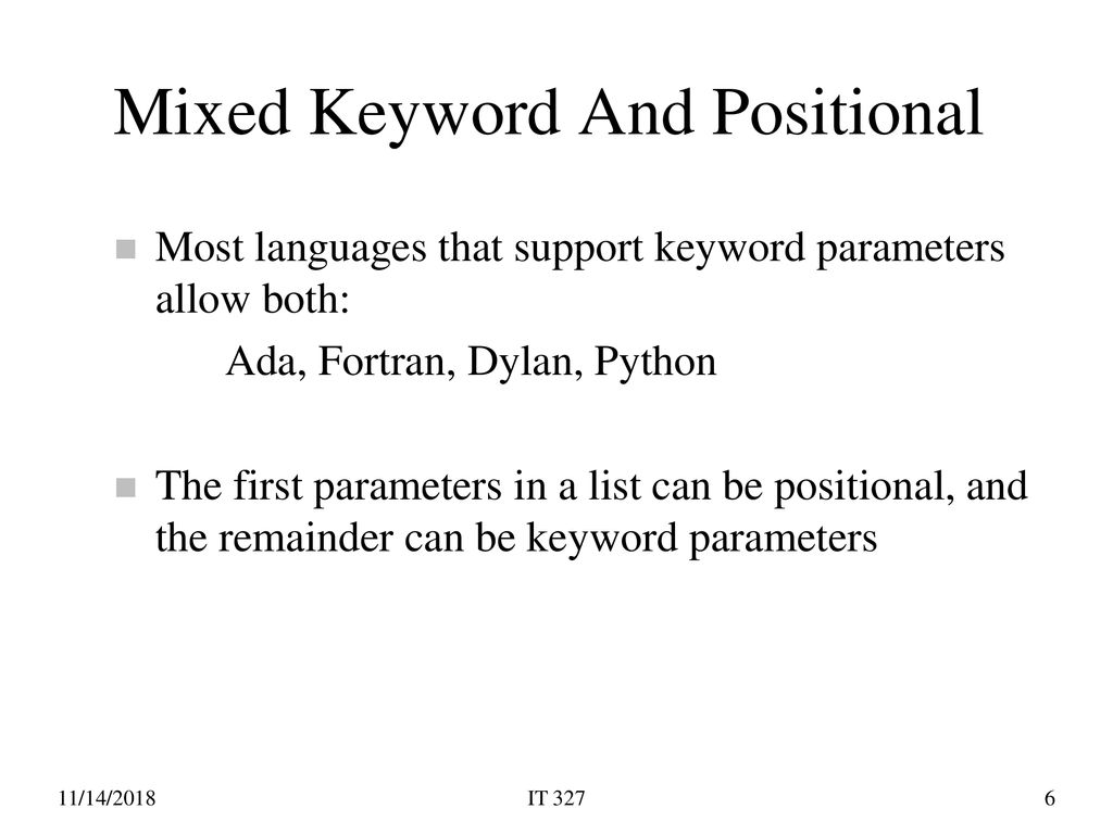 Parameter Passing (Ch 18) - ppt download