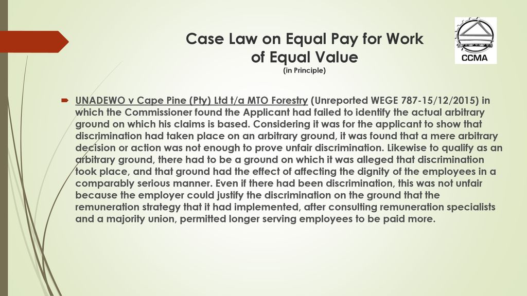 EQUAL PAY FOR WORK OF EQUAL VALUE - ppt download