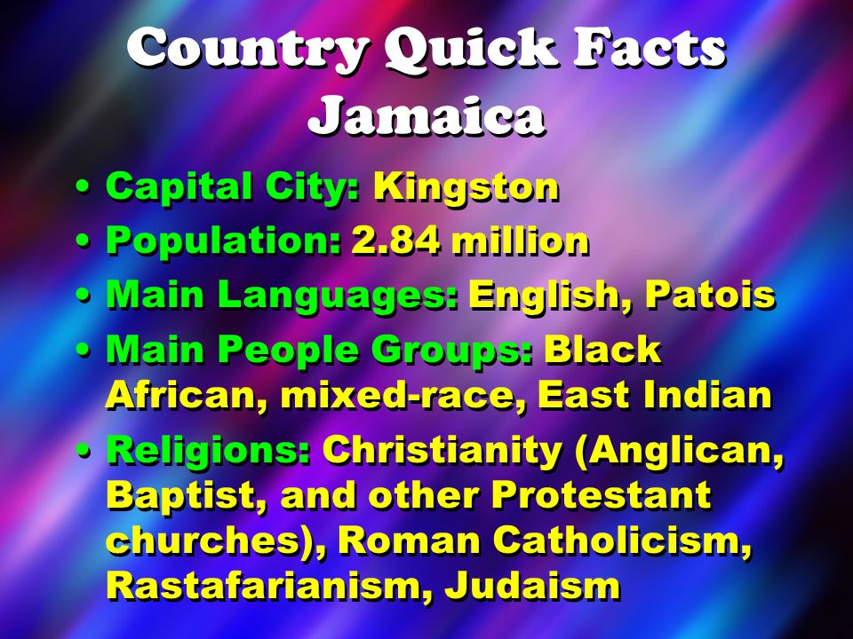 Country Quick Facts Jamaica
