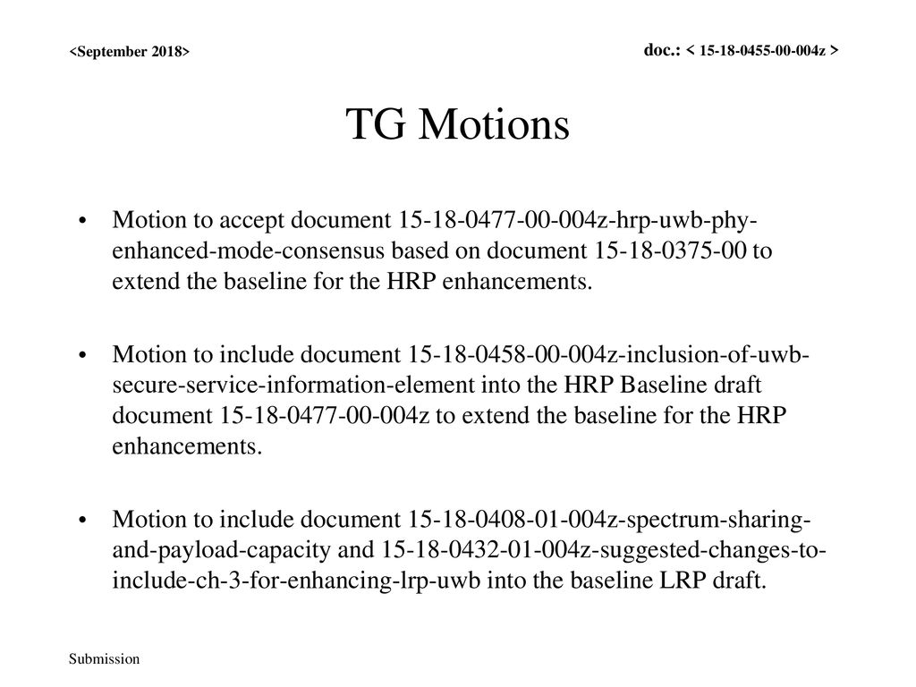 <September 2018> TG Motions.