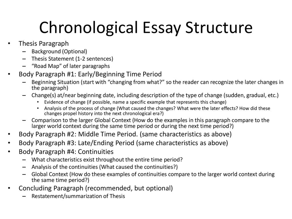 chronological essay format