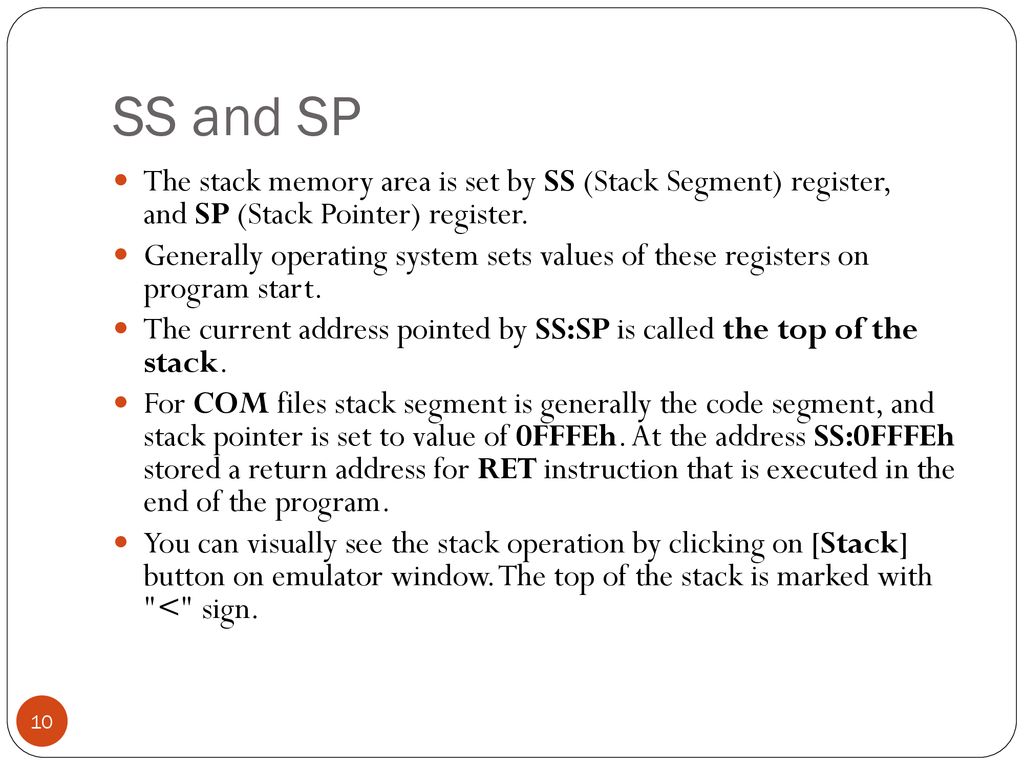 Programming 8086 part iv stacks macros ppt download