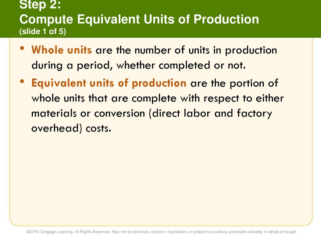 Step 2: Compute Equivalent Units of Production (slide 1 of 5)