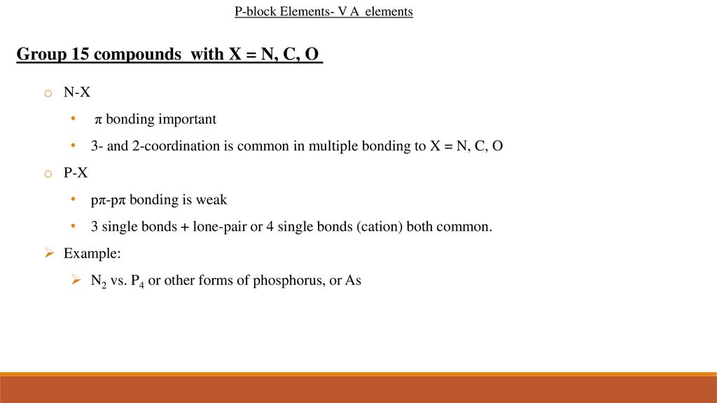 P Block Elements V A Elements Group 15 Dr Nouf H Alotaibi Ppt Download