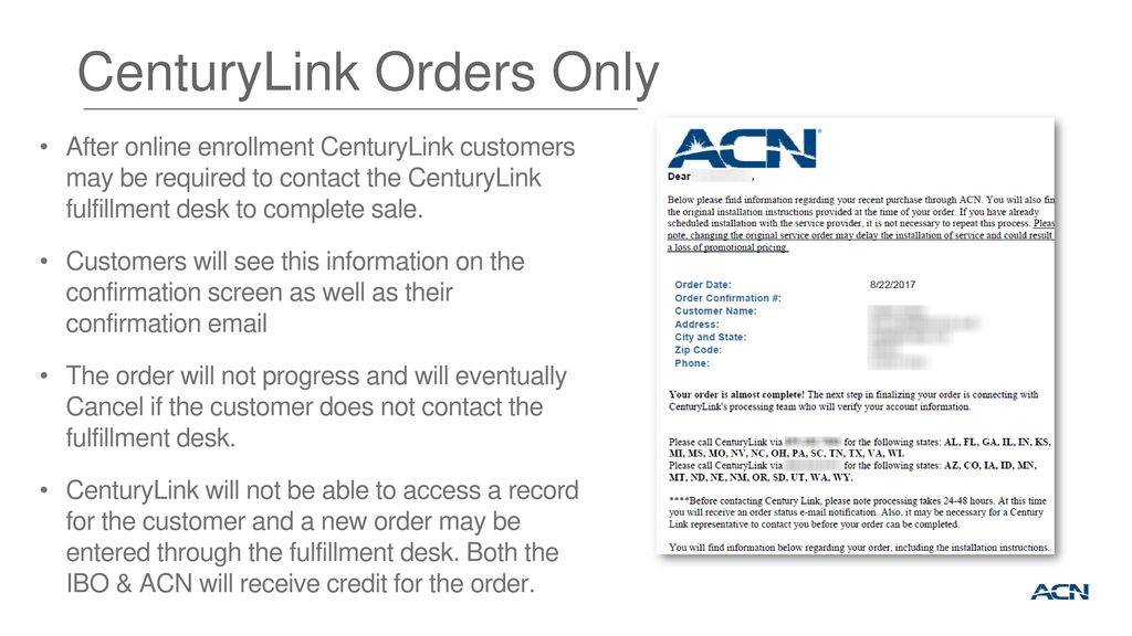CenturyLink Orders Only