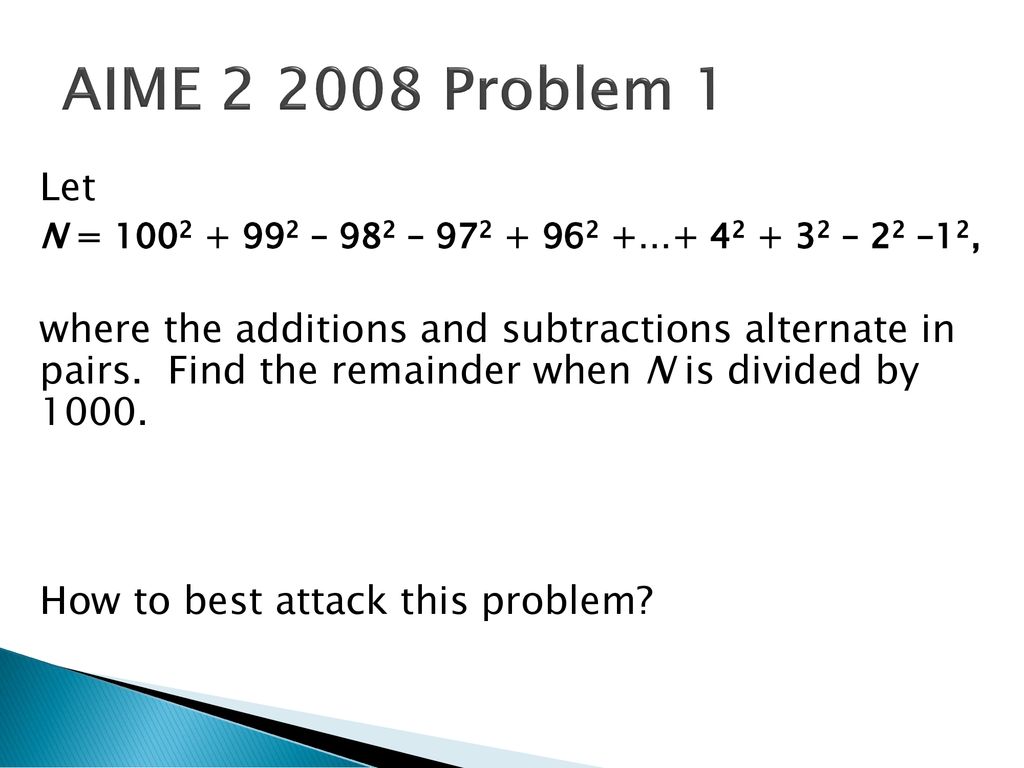 AIME Problems for college kids ppt download
