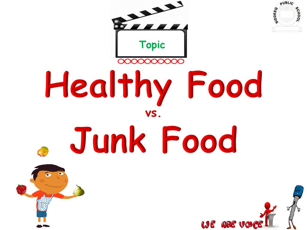 lines on healthy food vs junk food
