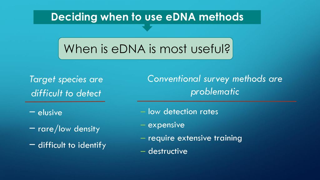 Deciding when to use eDNA methods