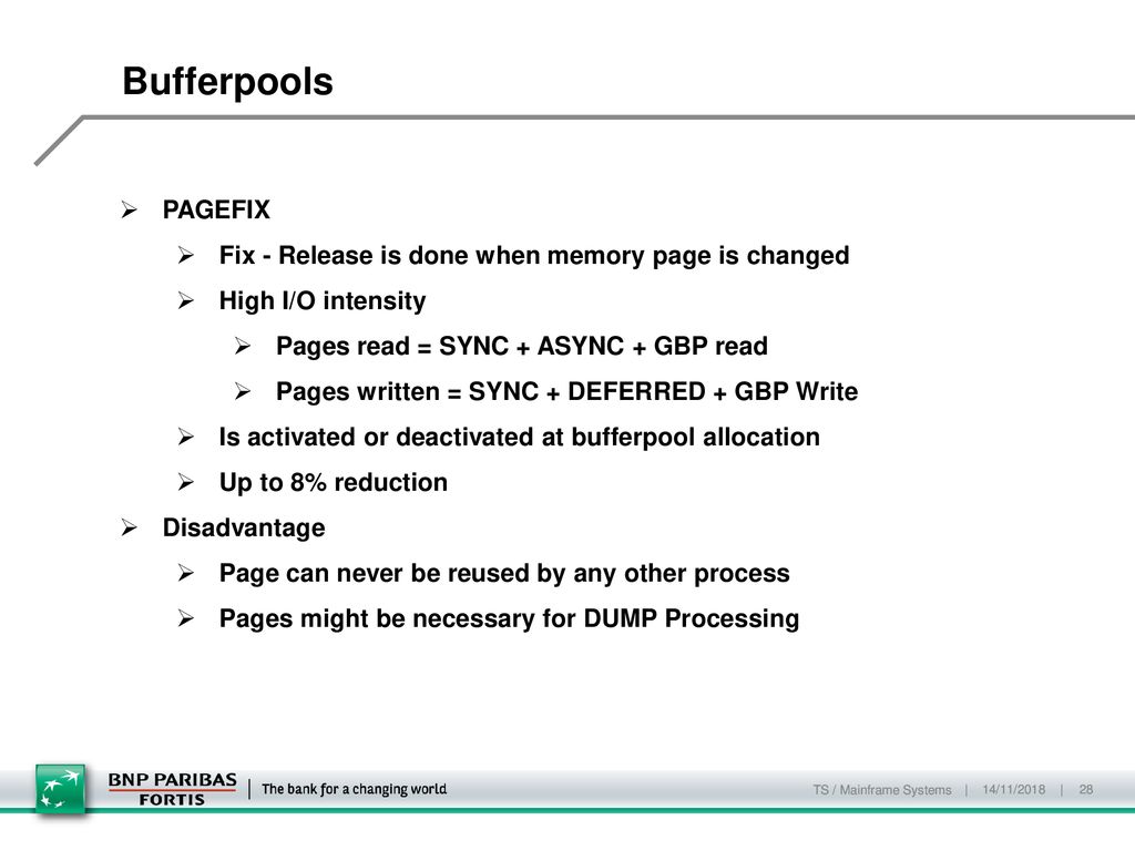 Bufferpools PAGEFIX Fix - Release is done when memory page is changed