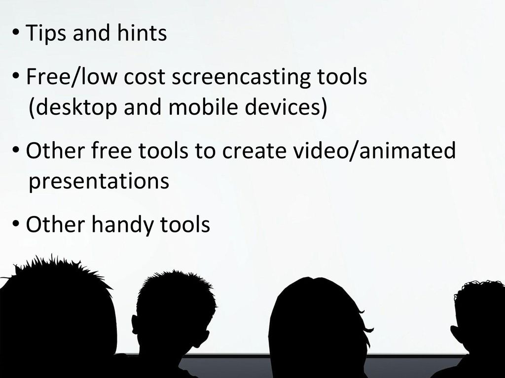 Free/low cost screencasting tools (desktop and mobile devices)