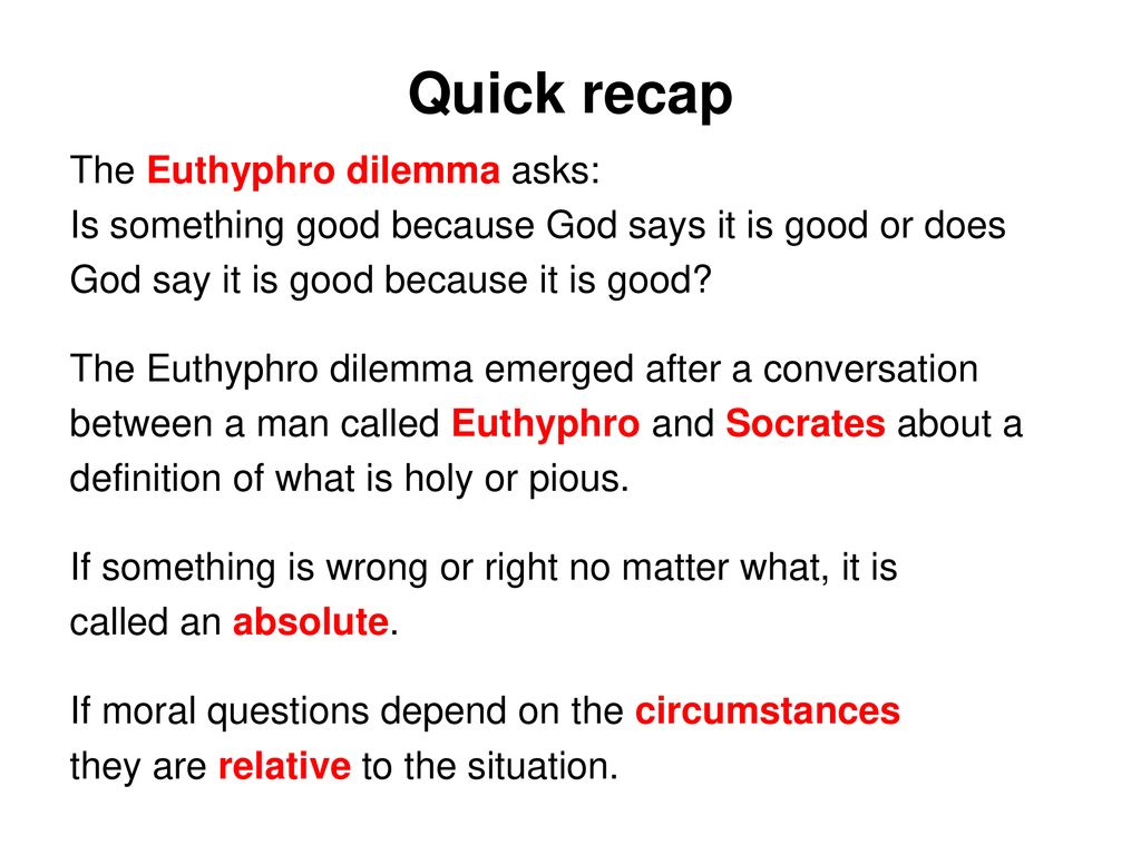 what is the euthyphro dilemma
