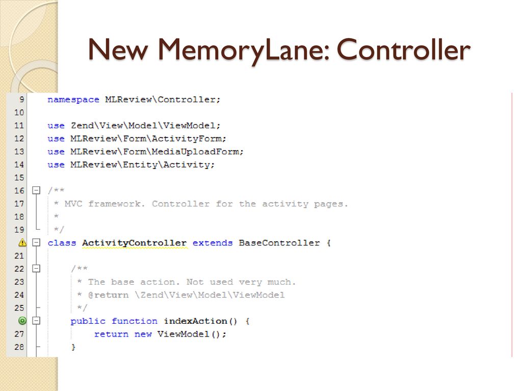 New MemoryLane: Controller