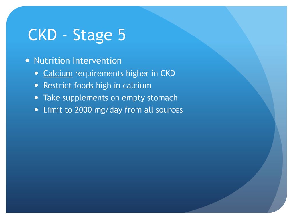 CKD - Stage 5 Nutrition Intervention