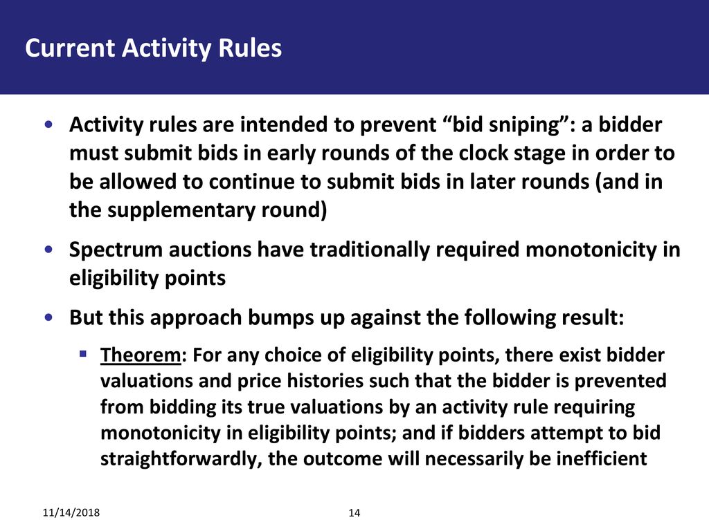 Current Activity Rules