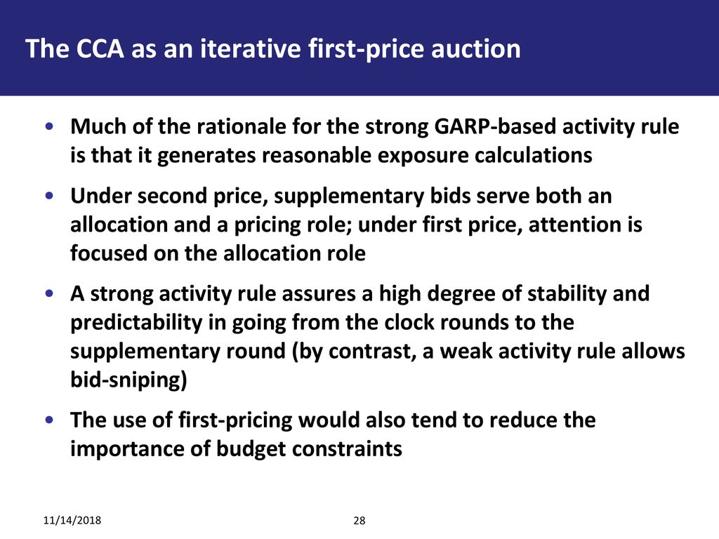The CCA as an iterative first-price auction
