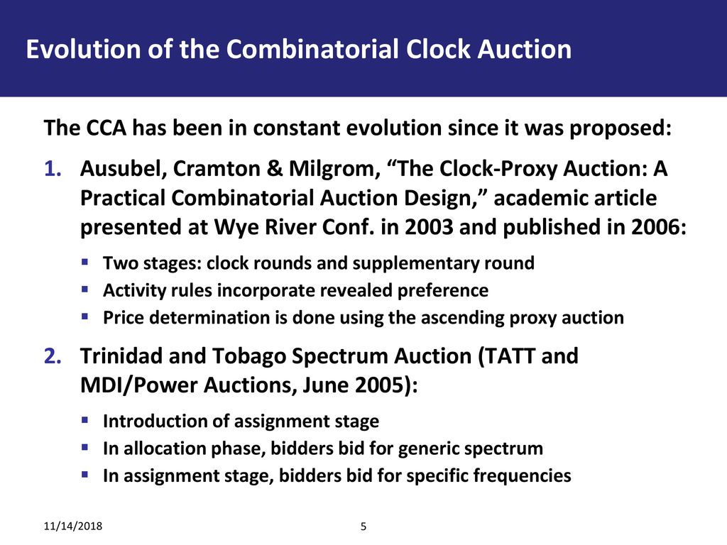 Evolution of the Combinatorial Clock Auction