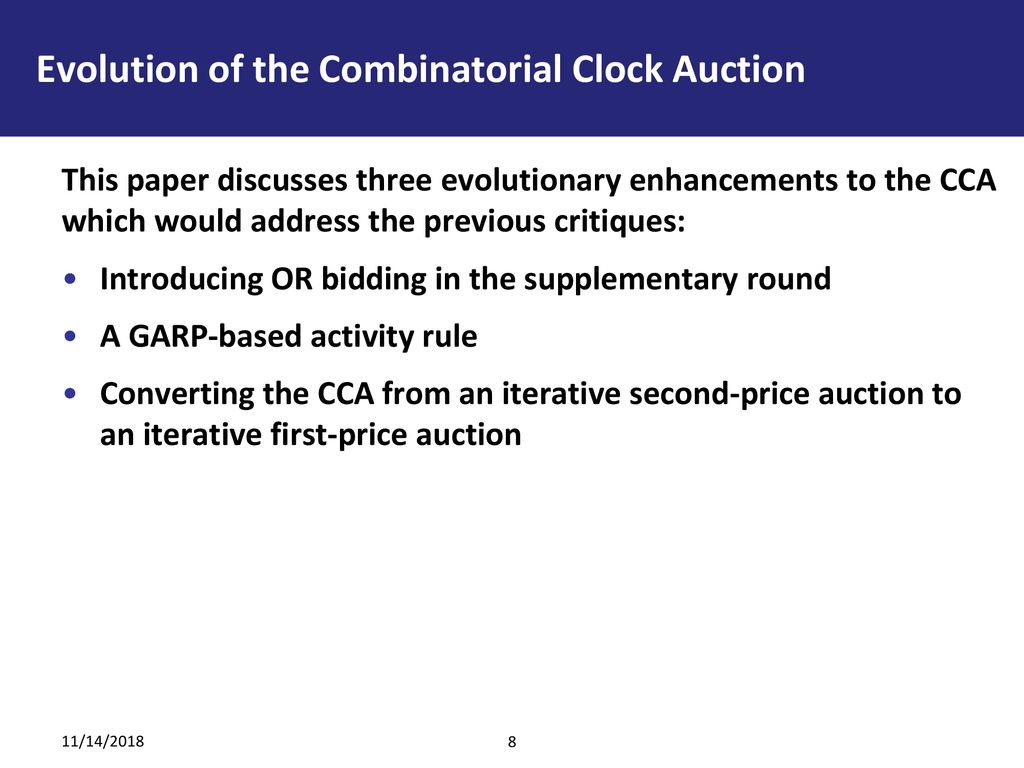 Evolution of the Combinatorial Clock Auction