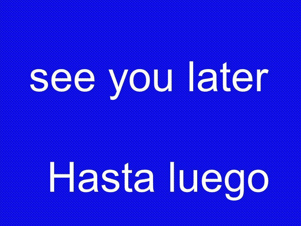 see you later Hasta luego