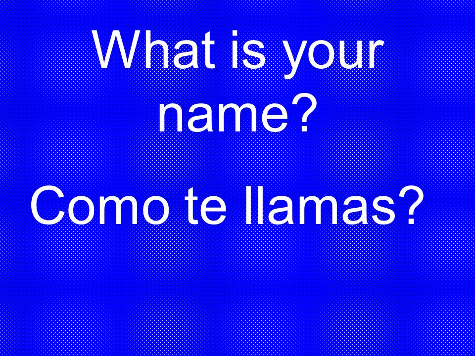 What is your name Como te llamas