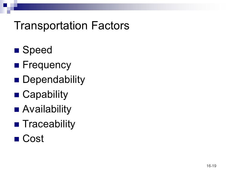Transportation Factors