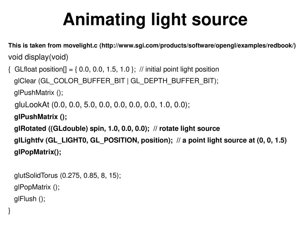 Animating light source