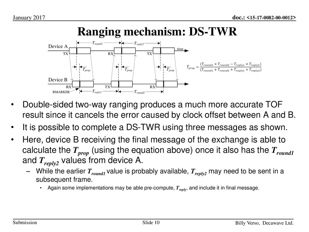 Ranging mechanism: DS-TWR