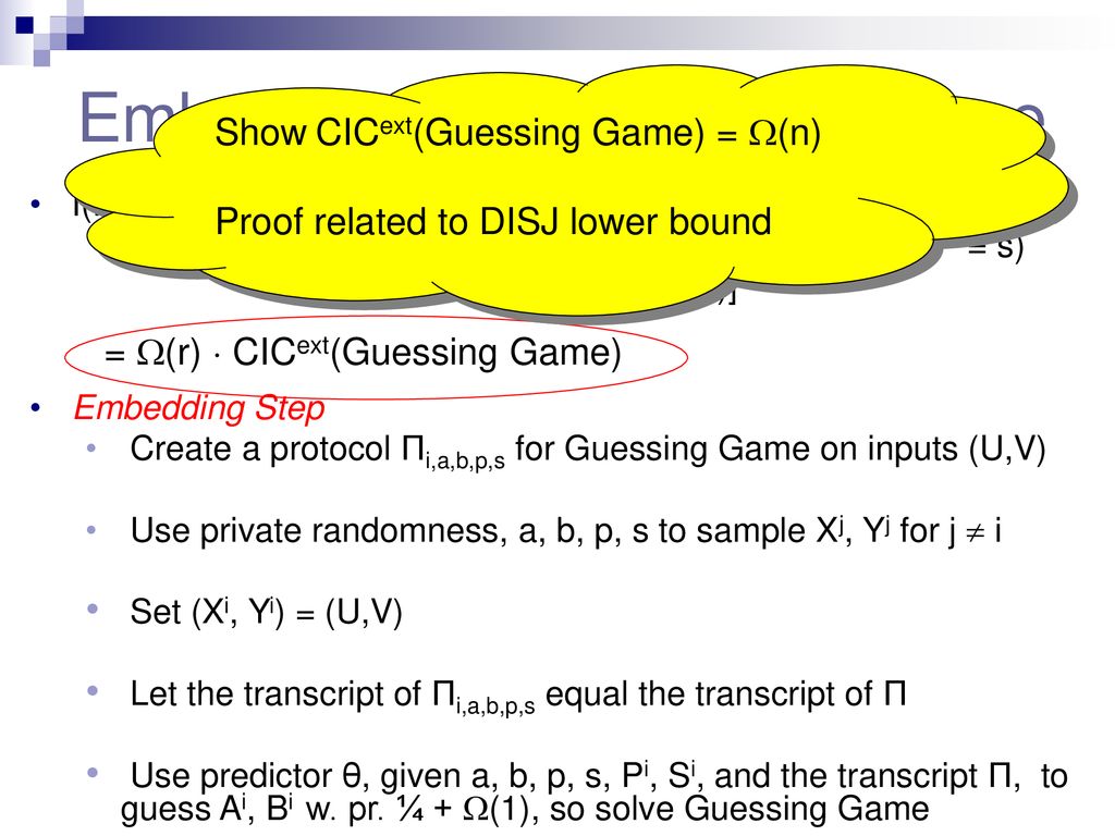 Embedding the Guessing Game