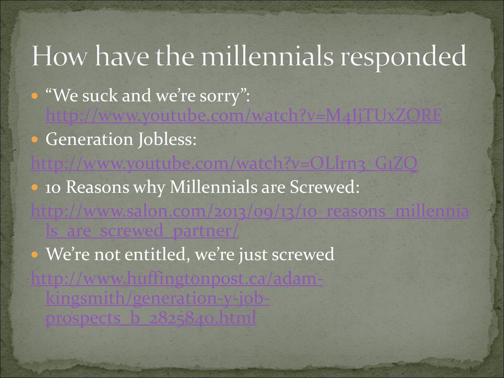 Millennials are screwed