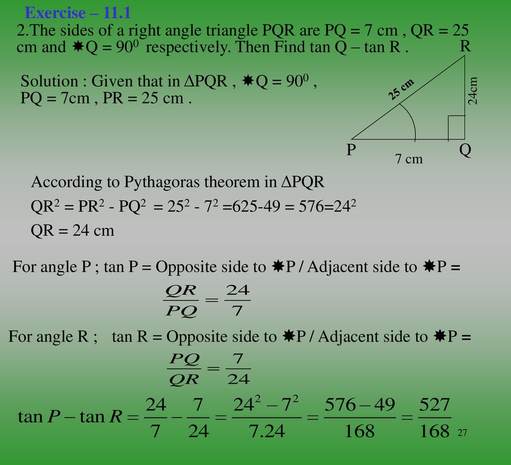 11 Trigonometry Trigonometry Is Derived From Greek Words Tri Three Gonon Angles And Metron Measure Trigonometry Means The Measure Ppt Download