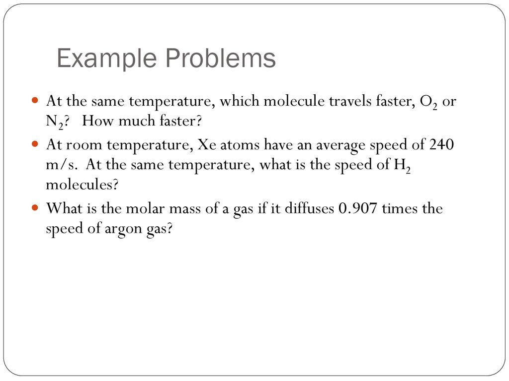 Diffusion Effusion And Graham S Law Of Diffusion Ppt