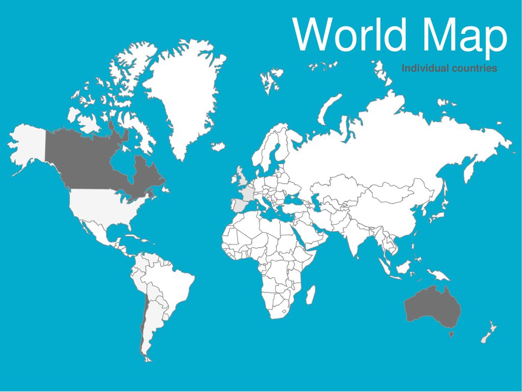 World Map Individual countries