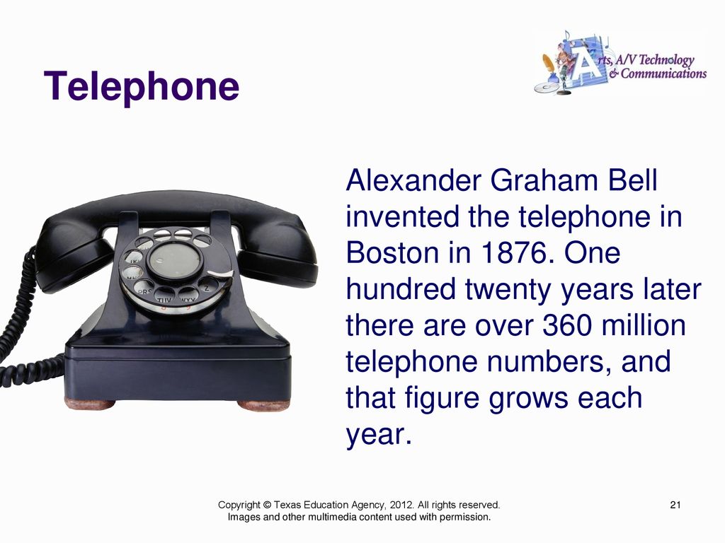 На телефоне переводится время. Invented the telephone. Alexander Bell invented the telephone. Bell invented the telephone in 1876.. The telephone invented by Alexander Graham Bell.