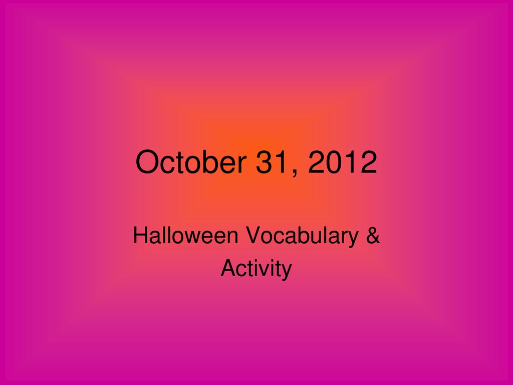 Halloween Vocabulary & Activity