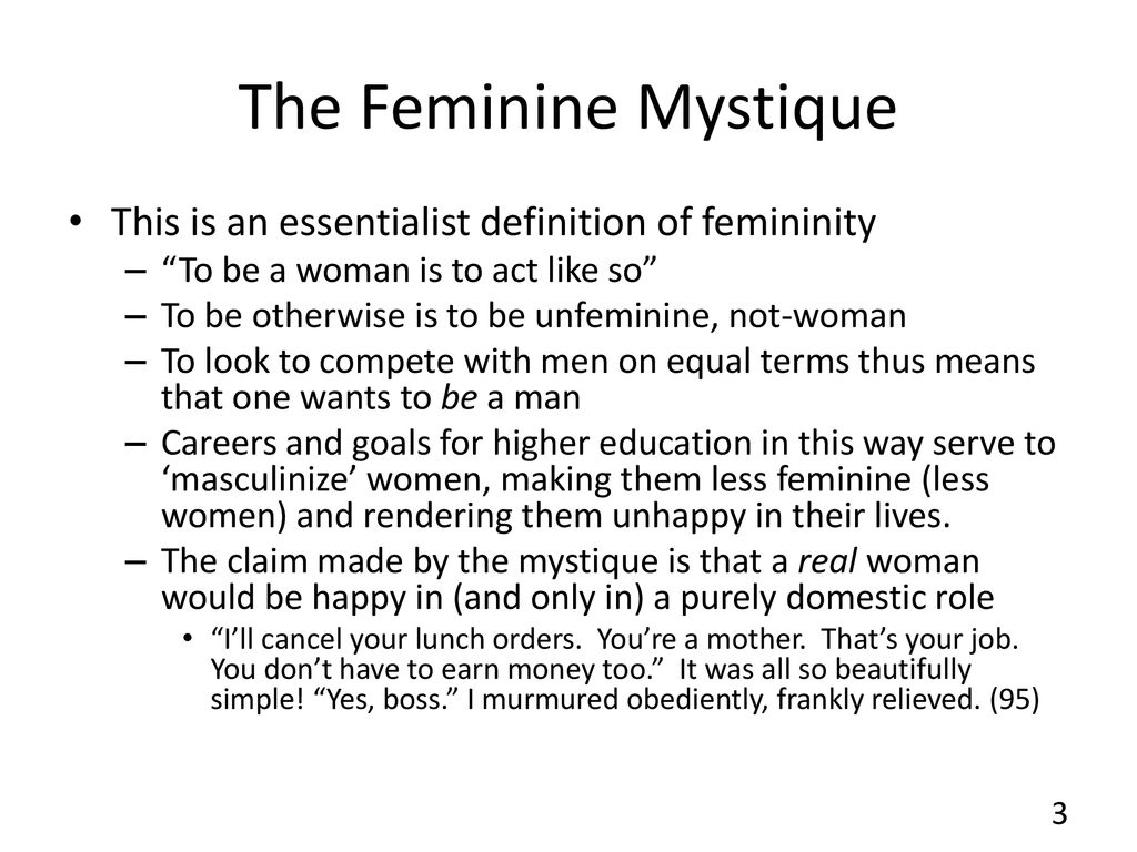what does the feminine mystique mean