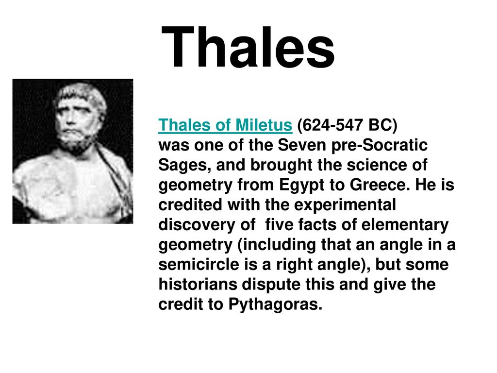 Thales - Mathematician Biography, Contributions and Facts