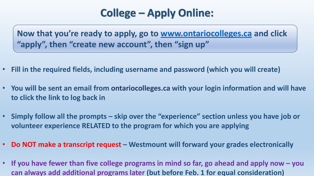 Applying to College & University in Ontario - ppt download