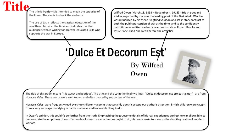 Реферат: Dulce Et Decorum Est Vs. The Charge
