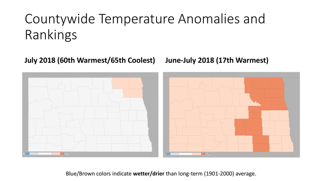 Countywide Temperature Anomalies and Rankings