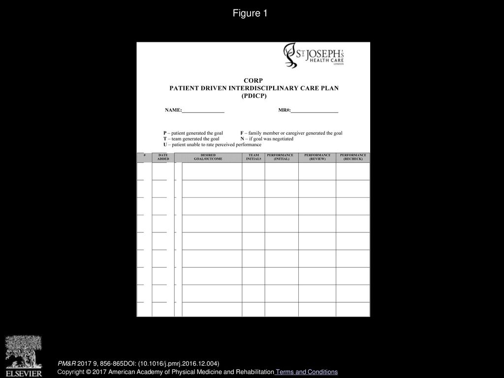 Figure 1 Standardized goal-setting form. CORP = Comprehensive Outpatient Rehabilitation Program.
