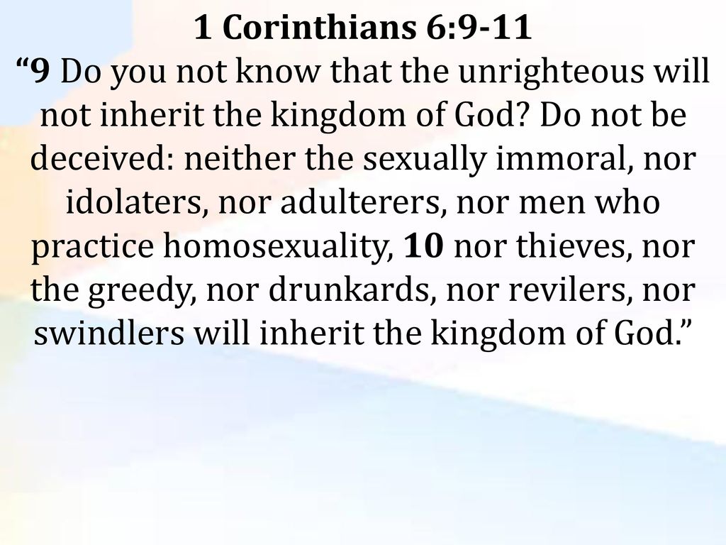 What God Said What God Said 1 Corinthians 69 11 9 Do