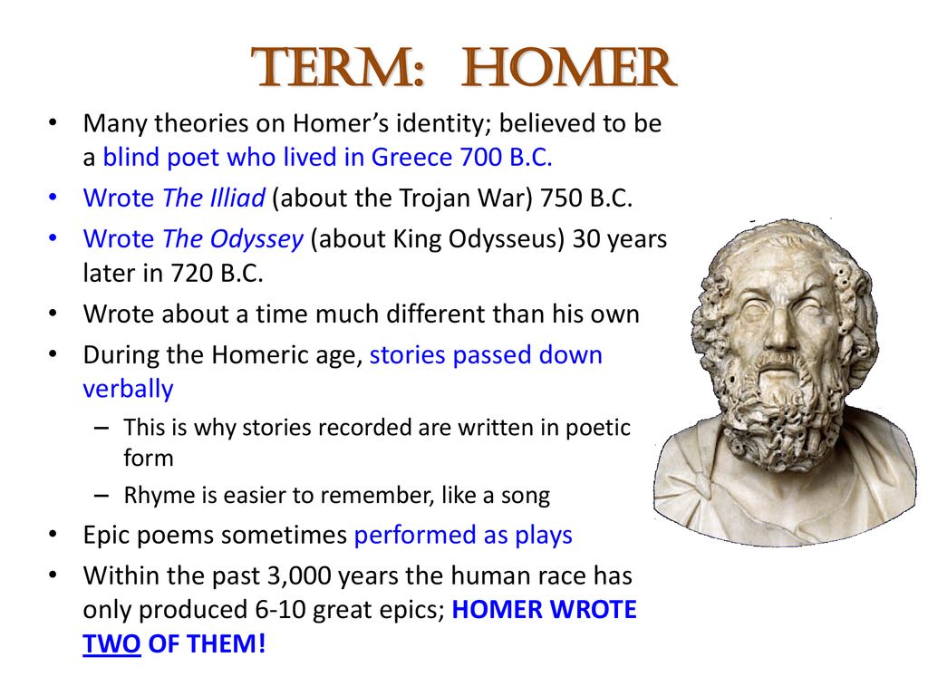 Term Homer Many Theories On Homer S Identity Believed To Be A