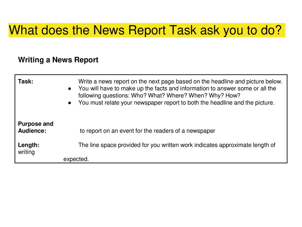 WRITING THE NEWS REPORT - ppt download