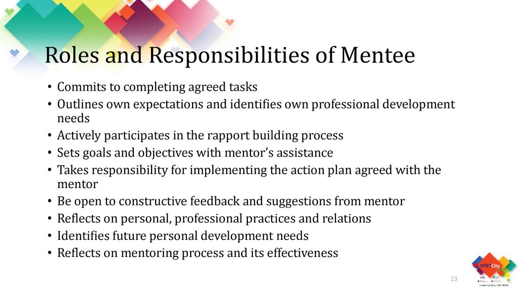Roles and Responsibilities of Mentee
