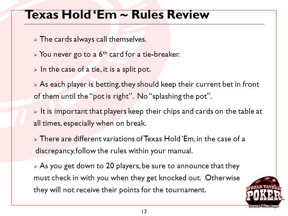 Basic rules of texas holdem Basic rules of texas holdem