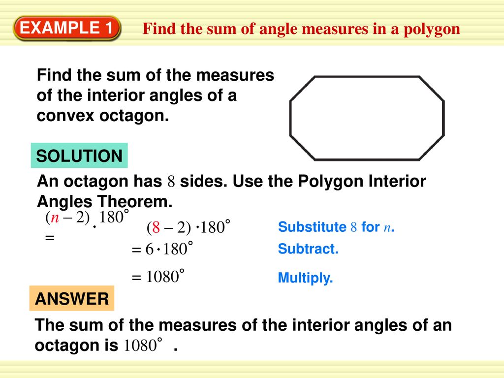 Find The Sum Of Angle Measures In A Polygon Ppt Download