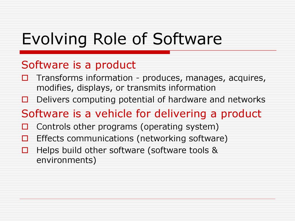 Evolving Role of Software