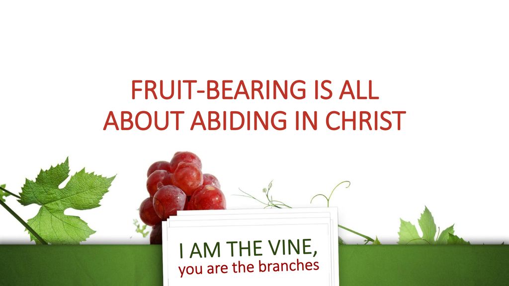Fruit-Bearing is All About ABIDING IN CHRIST