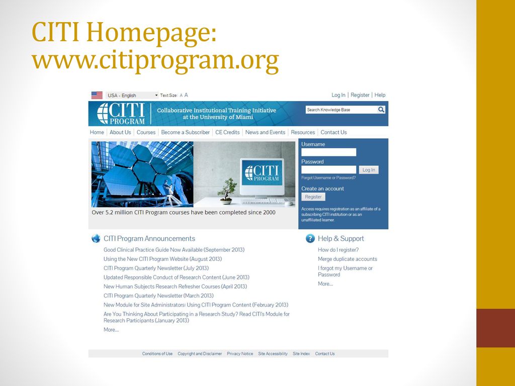 CITI Homepage: