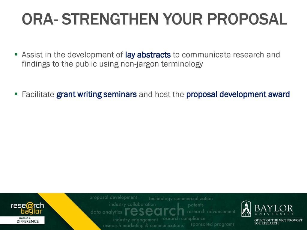 ORA- STRENGTHEN YOUR PROPOSAL